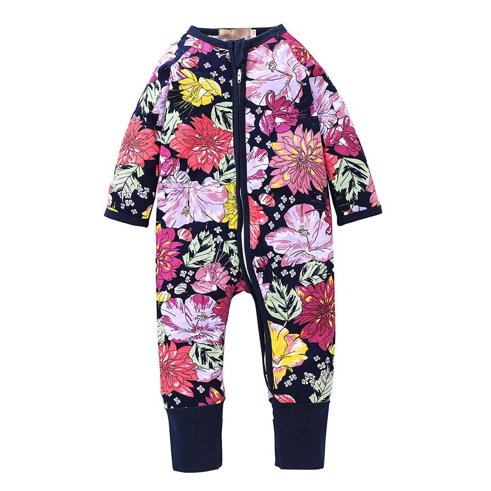 Baby Girls Floral Printed Long Sleeve Romper cheap baby clothes wholesale