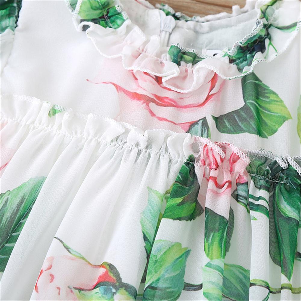 Baby Girls Floral Printed Short Sleeve Summer Dress Baby Summer Dress