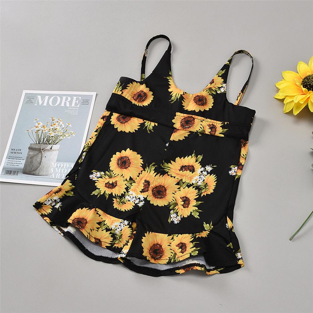 Girls Floral Printed Sleeveless Summer Jumpsuit Baby Clothes Wholesale Suppliers