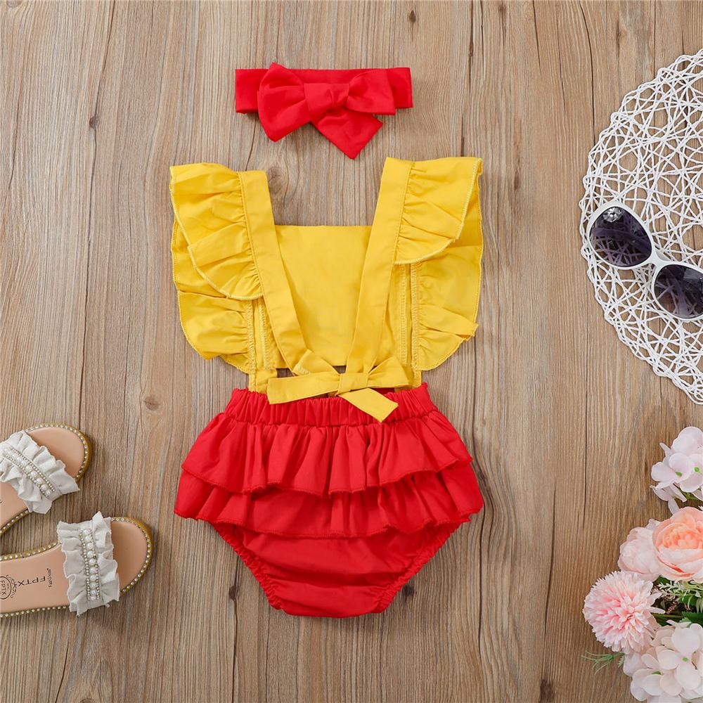 Baby Girls Flower Fruit Printed Flutter Sleeve Romper & Headband wholesale baby boutique suppliers usa