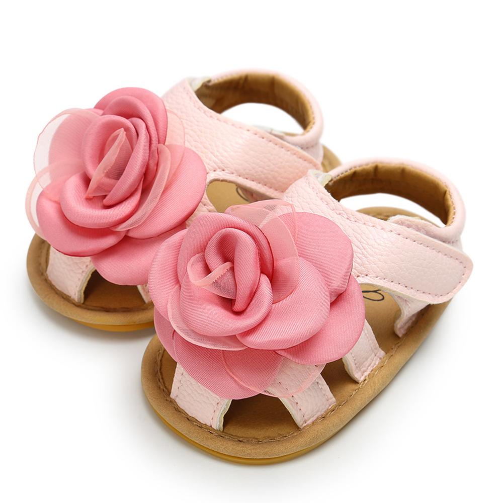 Baby Girls Flower Hollow Out Closed Toe Magic Tape Sandals wholesale kids shoes