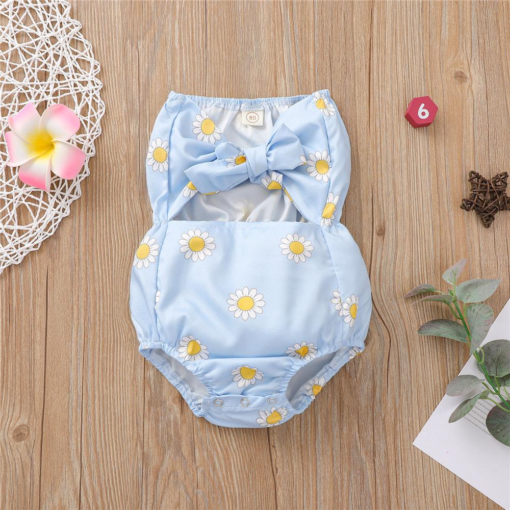 Baby Girls Flower Printed Tube Romper baby clothes wholesale distributors