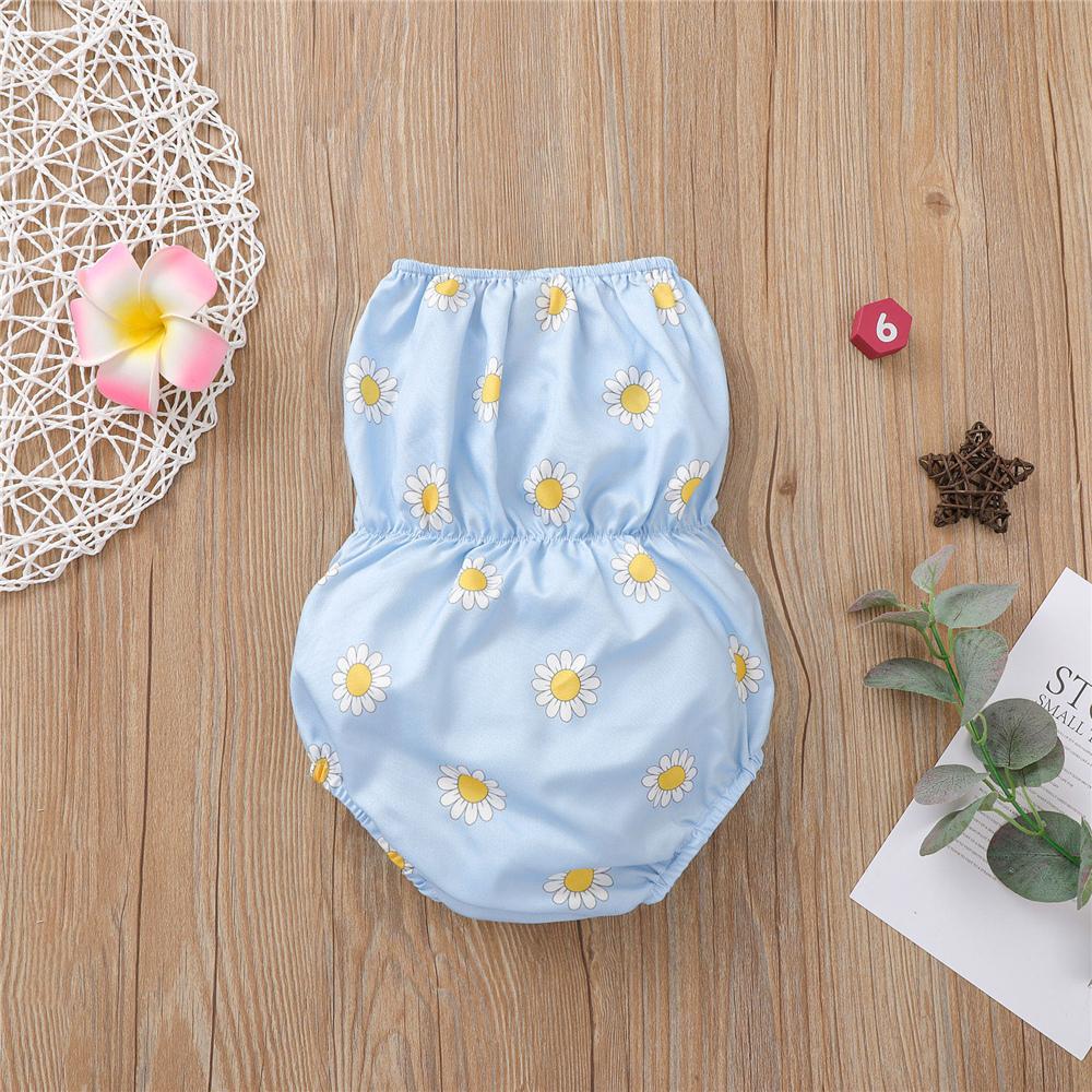 Baby Girls Flower Printed Tube Romper baby clothes wholesale distributors
