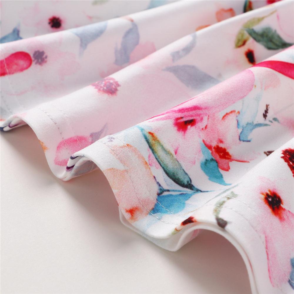 Girls Flying Sleeve Animal Floral Printed Dress kids clothes wholesale