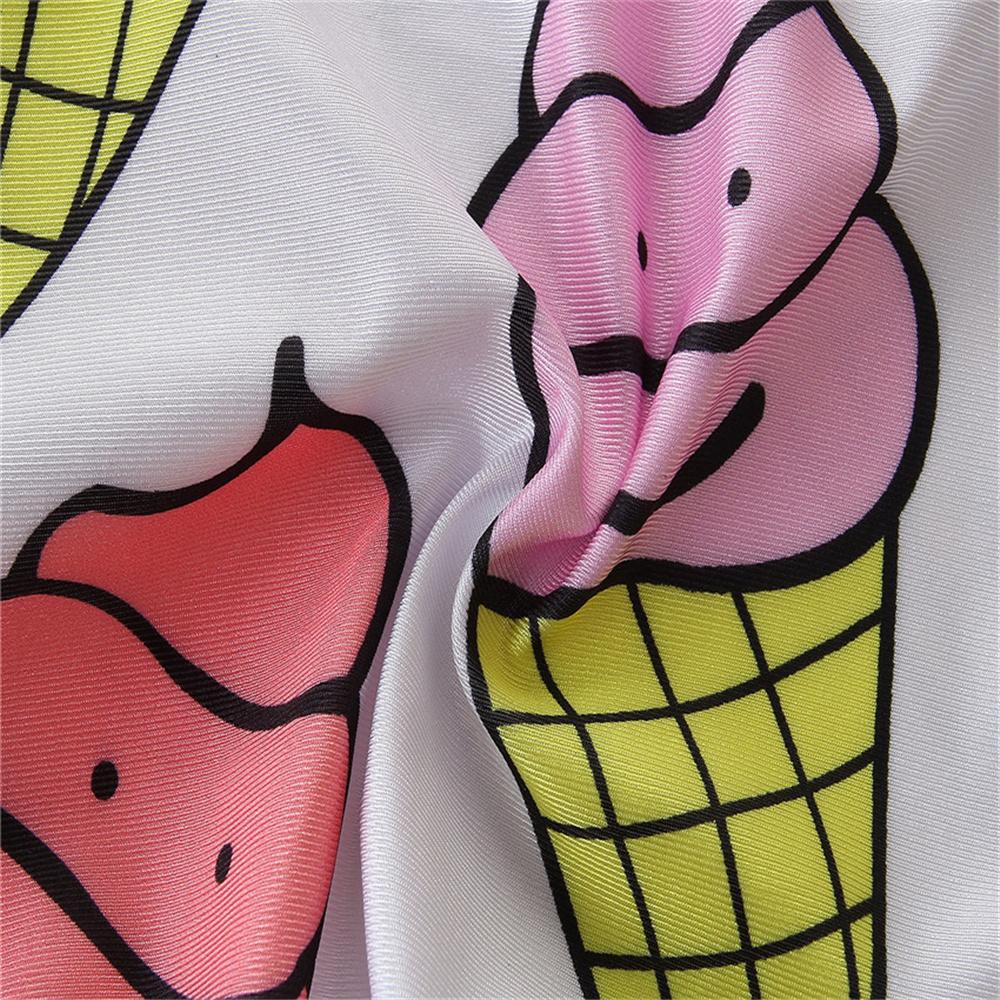 Girls Flying Sleeve Ice Cream Printed Beachwear Toddler One Piece Swimsuit