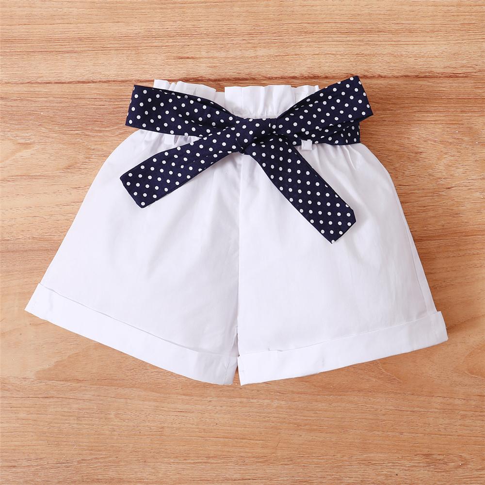 Girls Flying Sleeve Polka Dot Top & Shorts wholesale childrens clothing