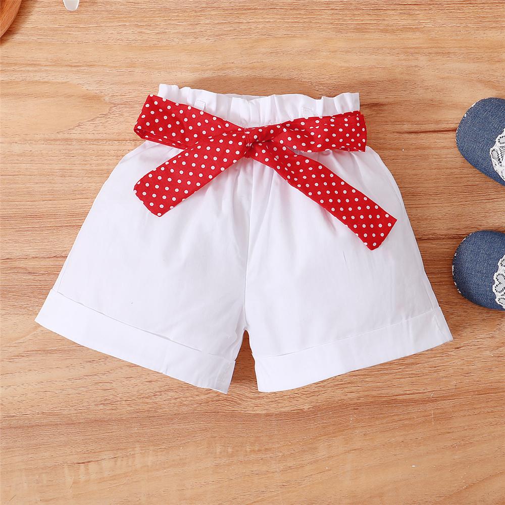 Girls Flying Sleeve Polka Dot Top & Shorts wholesale childrens clothing