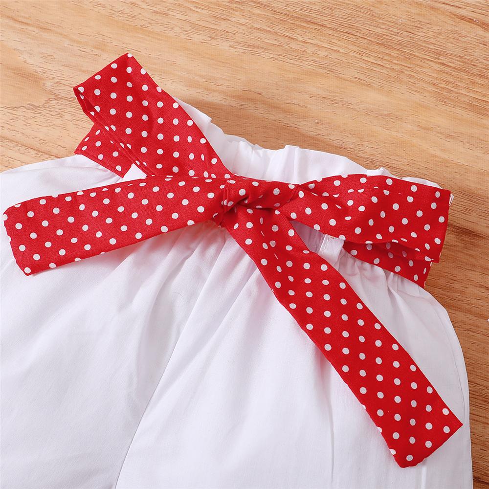 Girls Flying Sleeve Polka Dot Top & Shorts wholesale childrens clothing