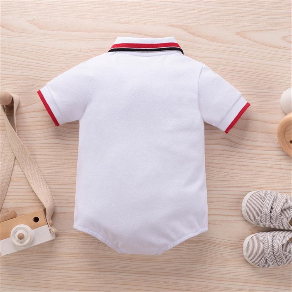 Baby Unisex Fruit Embroidery Short Sleeve Lapel Romper bulk baby clothes