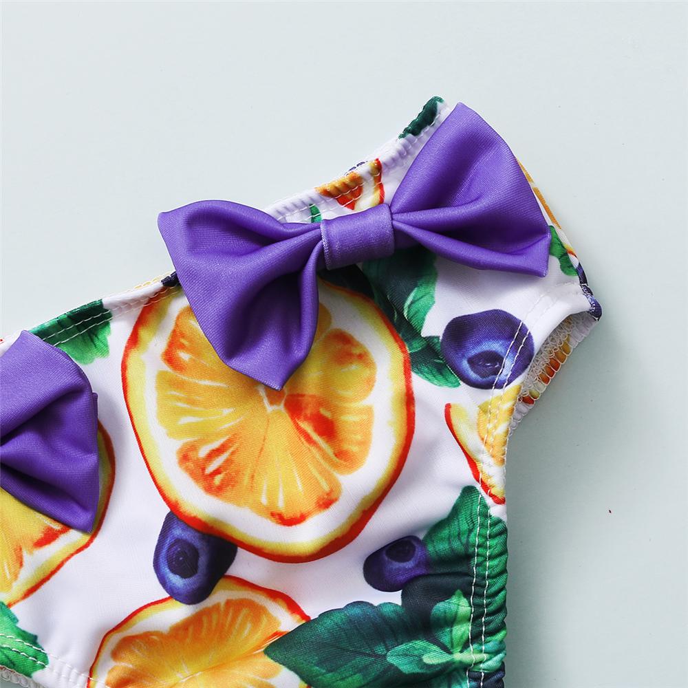 Girls Fruit Printed Beachwear Top & Shorts Toddler 2 Piece Swimsuit