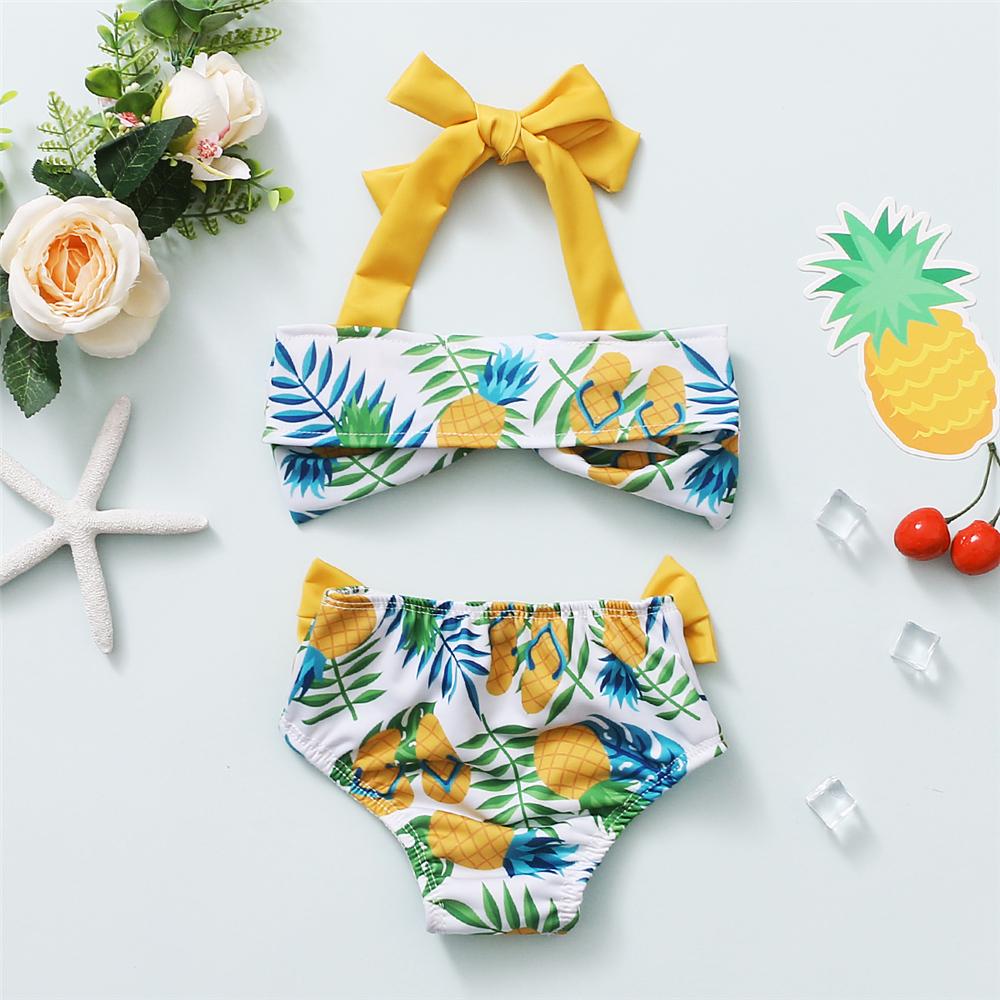 Girls Fruit Printed Beachwear Top & Shorts Toddler 2 Piece Swimsuit