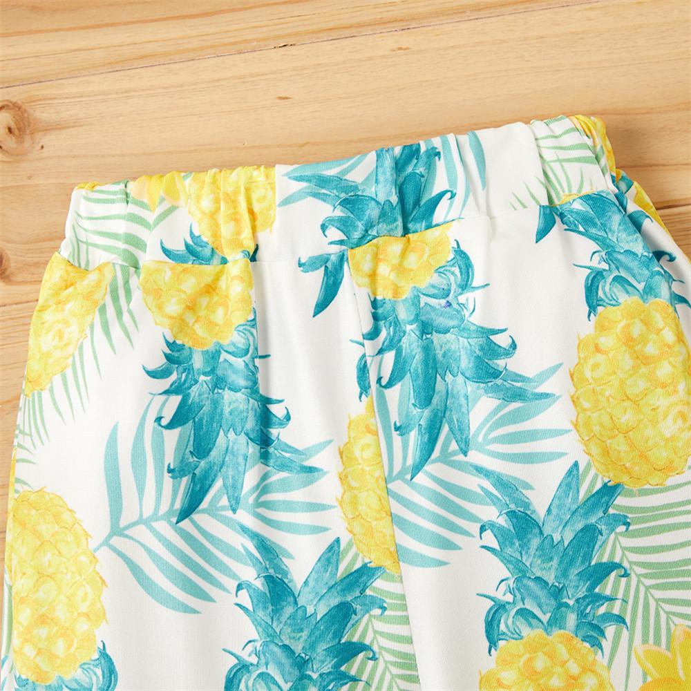 Girls Fruit Printed Elastic Waist Pants