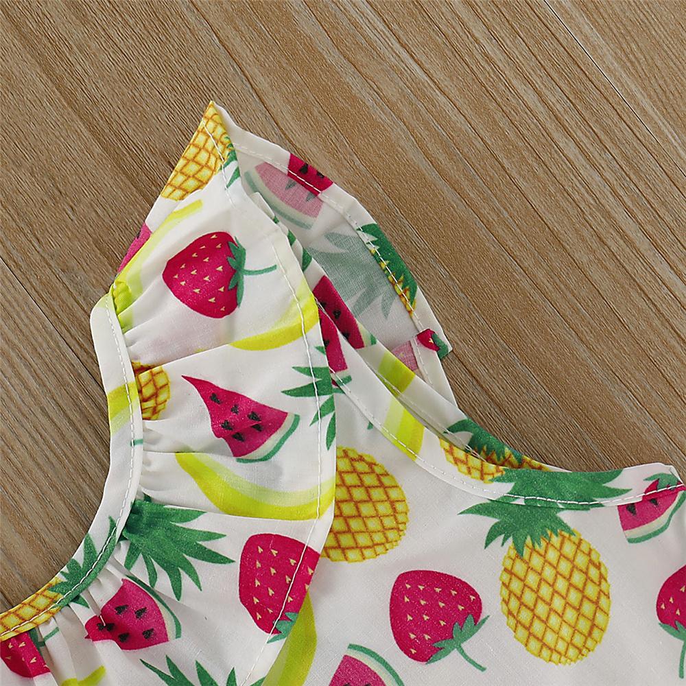 Baby Girls Fruit Printed Sleeveless Top & Shorts Wholesale Baby Clothes