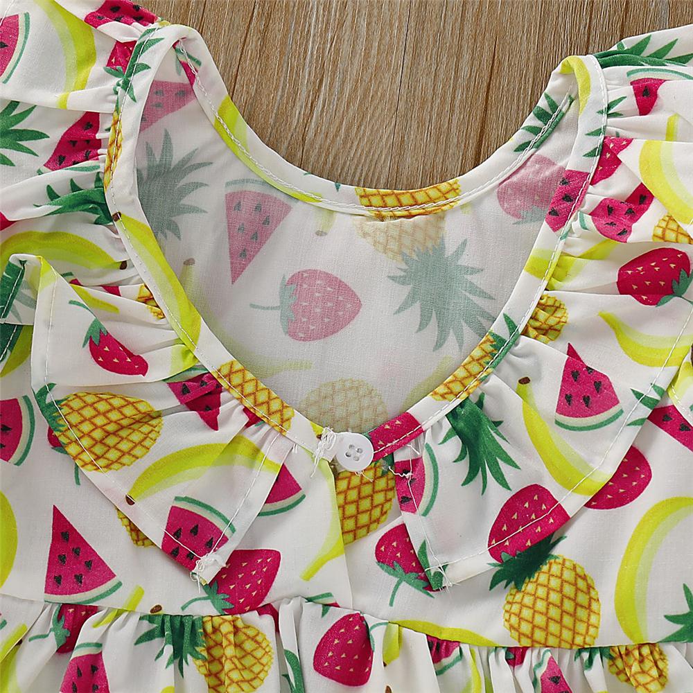 Baby Girls Fruit Printed Sleeveless Top & Shorts Wholesale Baby Clothes