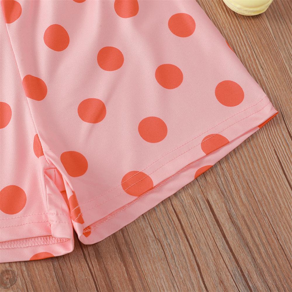 Girls Giraffe Polka Dot Printed Short Sleeve Top & Shorts wholesale girls clothes