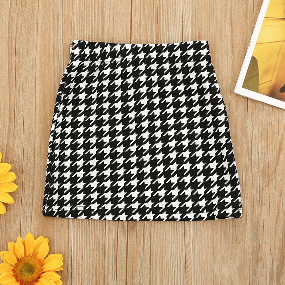 Girls Plaid Color Contrast Skirts trendy kids wholesale clothing