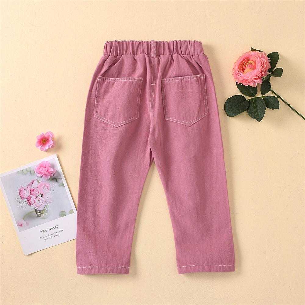 Girls Solid Stylish Casual Jeans Baby Girl Clothes Wholesale