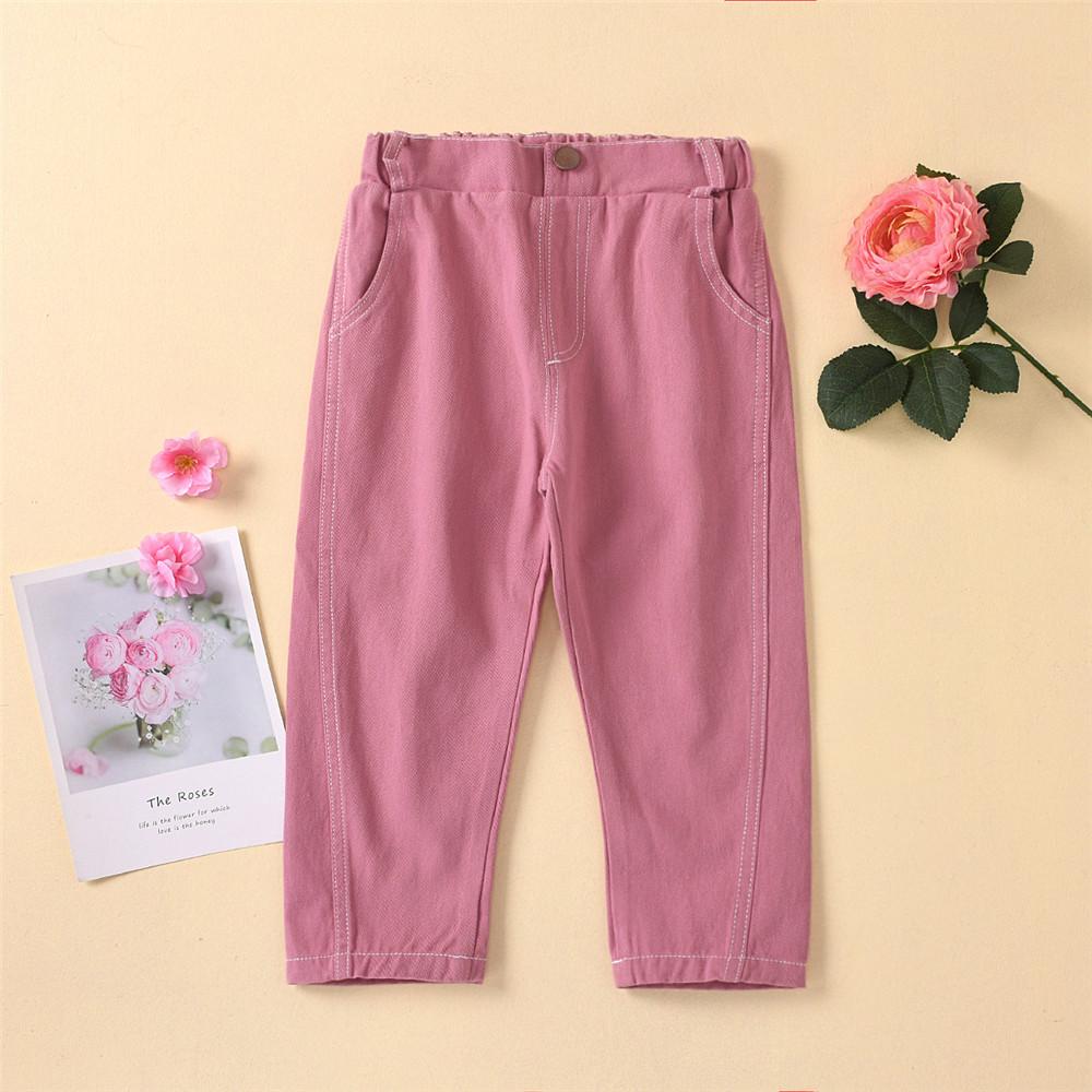 Girls Solid Stylish Casual Jeans Baby Girl Clothes Wholesale