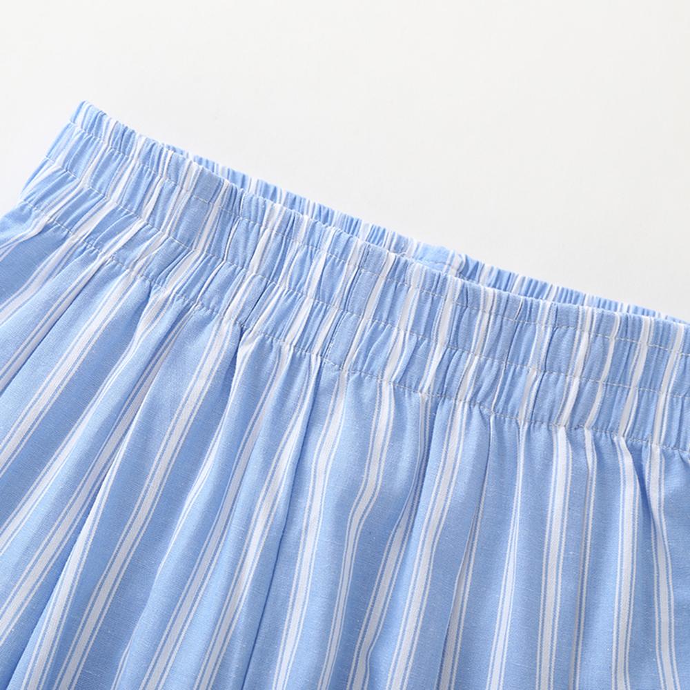 Girls Stripe Cotton Casual Blue Pants Wholesale Girls Clothing