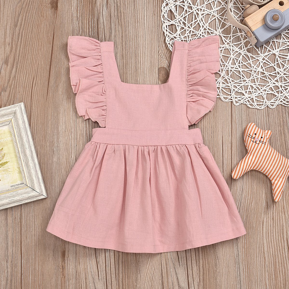 Girls Summer Girls' Solid Dress Girl Wholesale Boutique Clothing