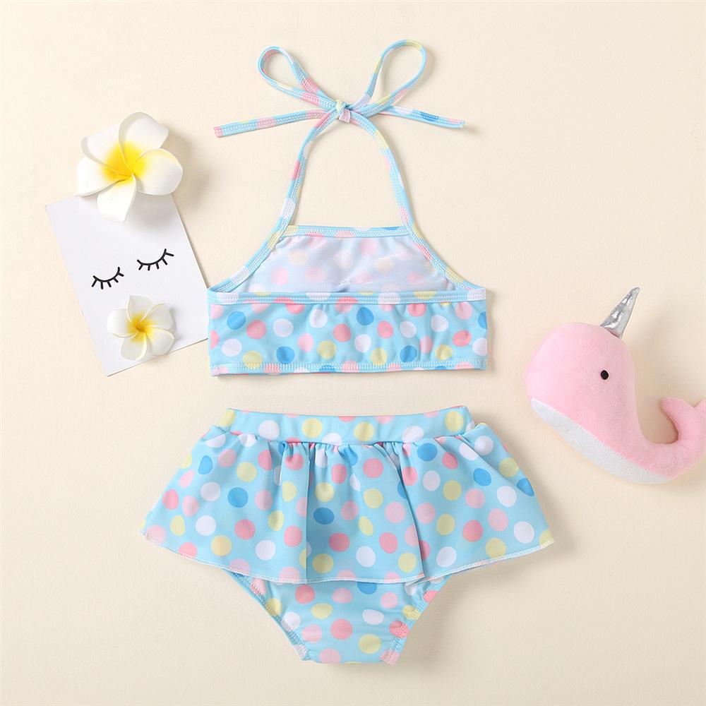 Girls Swimsuit Bow Polka Dot Sling Top & Shorts Toddler 2 Piece Swimsuit