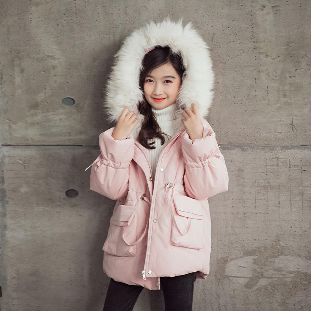 Girls Winter Down Jacket White Duck Down Thick Hooded Down Jacket Wholesale Childrens Clothing