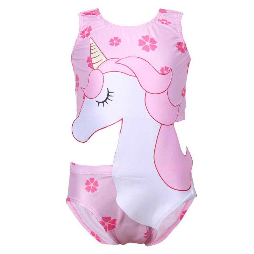 Girls' Unicorn Printed Swimsuit Toddler One Piece Swimsuit