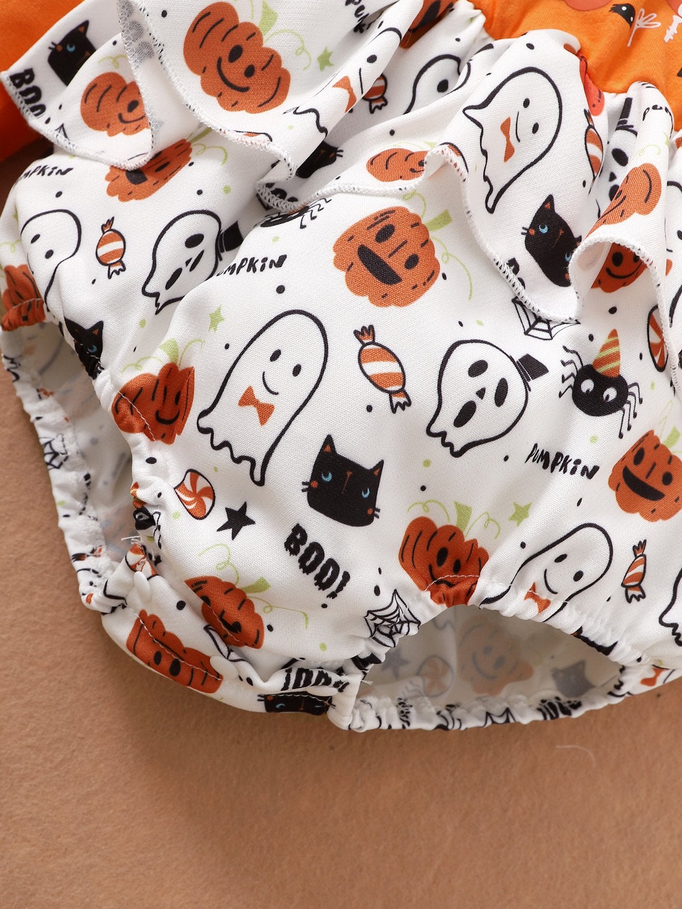 Baby Girls Halloween Cartoon Printed Long Sleeve Romper & Headband baby wholesale vendors