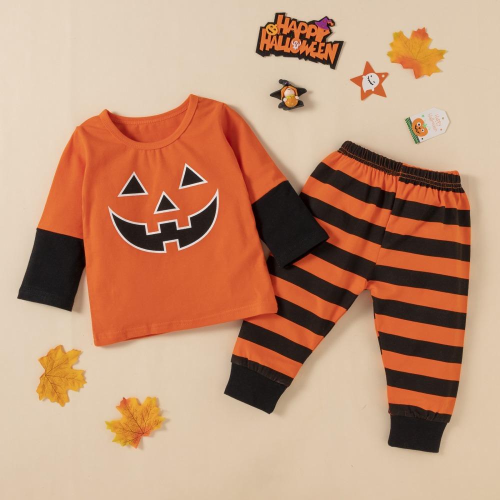 Boys Halloween Long Sleeve T-shirt & Striped Pants wholesale kids boutique clothing