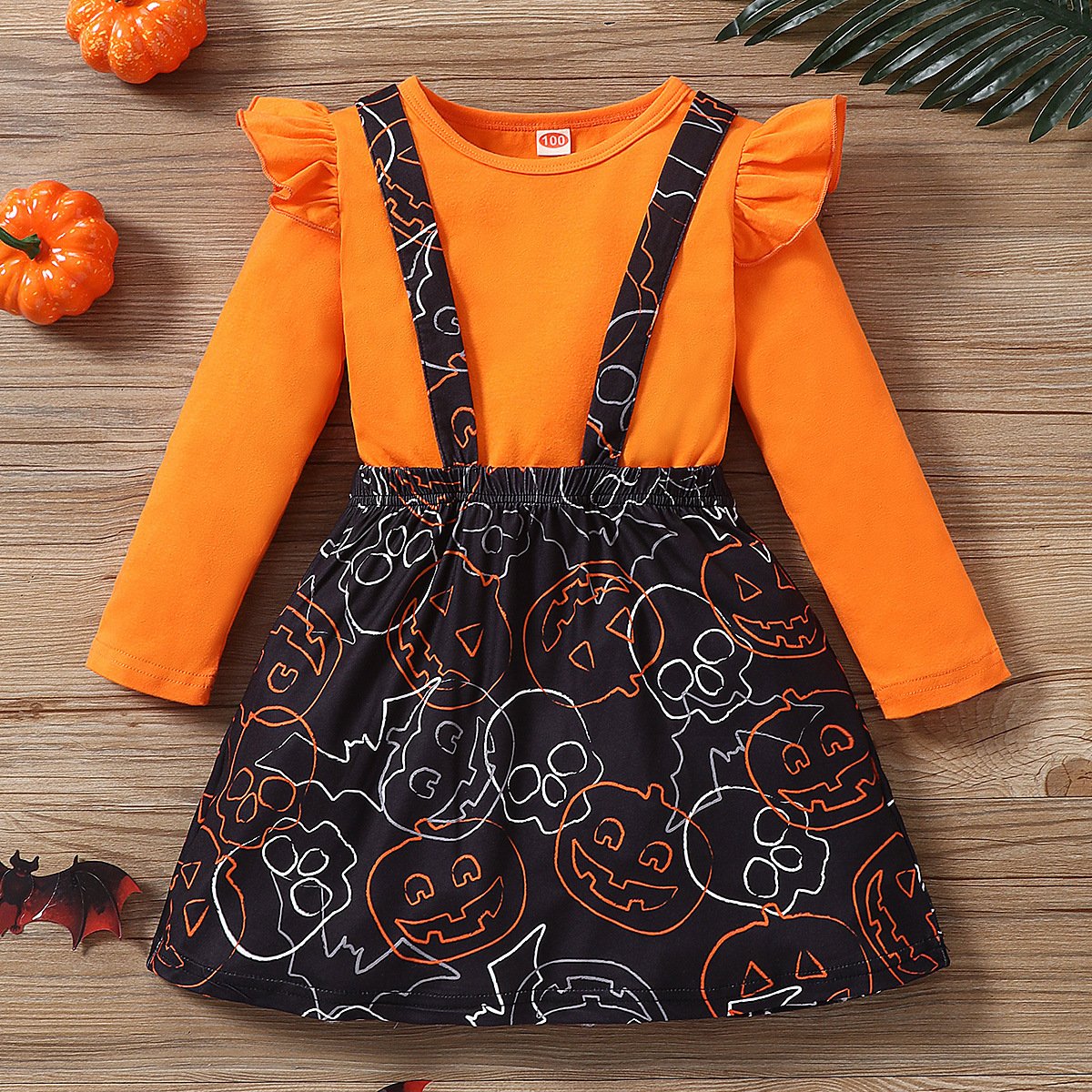 Girls Halloween Long Sleeve Top & Skirt children wholesale clothing