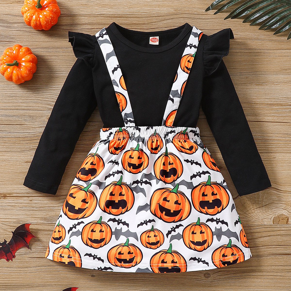 Girls Halloween Long Sleeve Top & Skirt children wholesale clothing