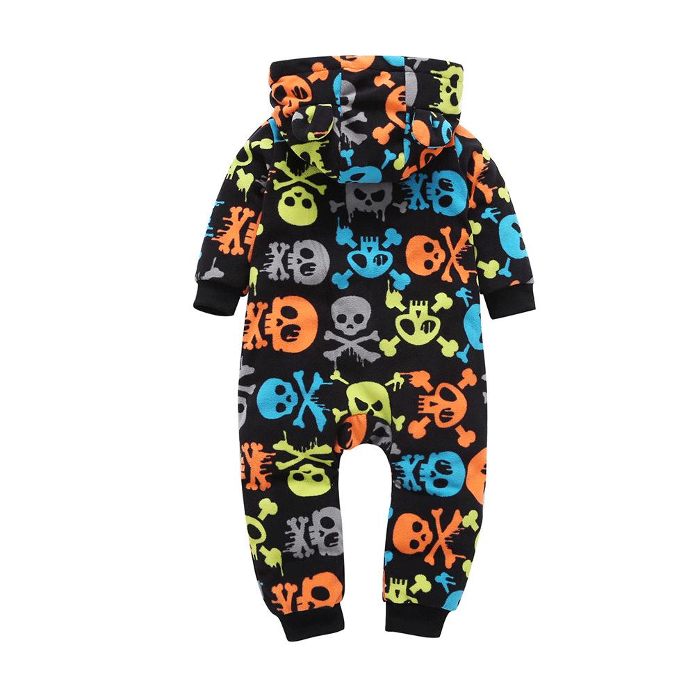Baby Halloween Printed Long Sleeve Hooded Romper baby clothes wholesale distributors