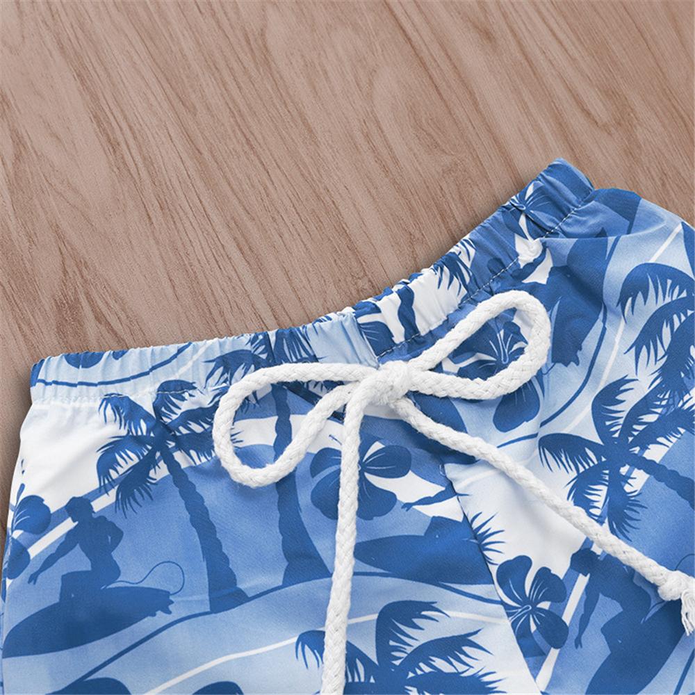 Boys Hawaiian Style Coconut Tree Printed Beach Shorts Boy Clothes Wholesale