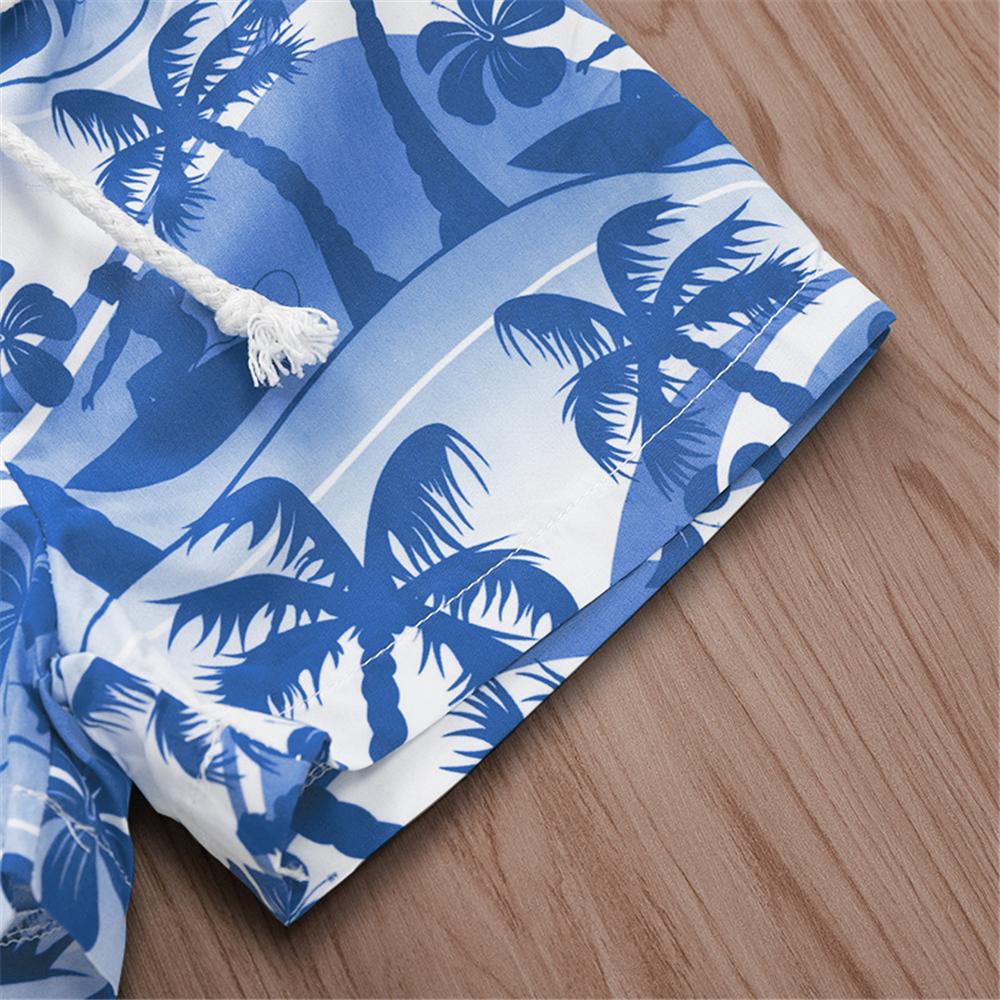 Boys Hawaiian Style Coconut Tree Printed Beach Shorts Boy Clothes Wholesale