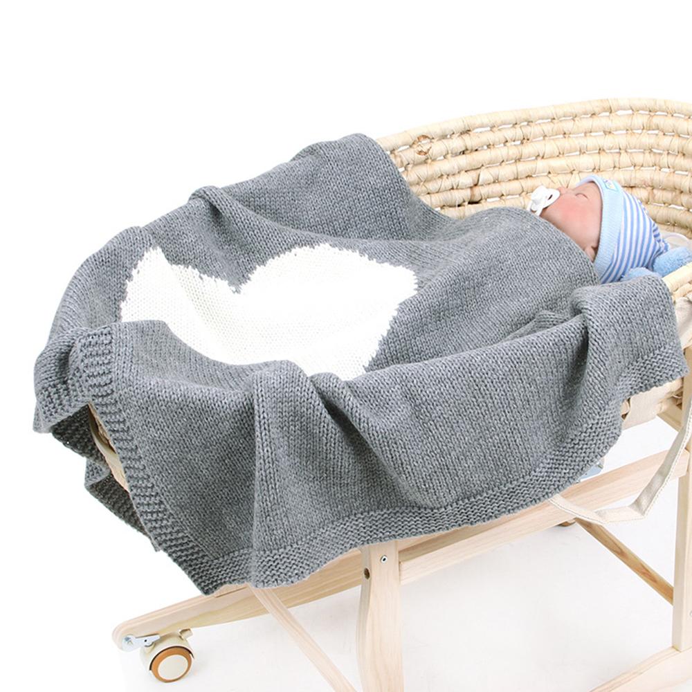 Baby Heart Printed Knitted Solid Wholesale Cute Baby Blankets