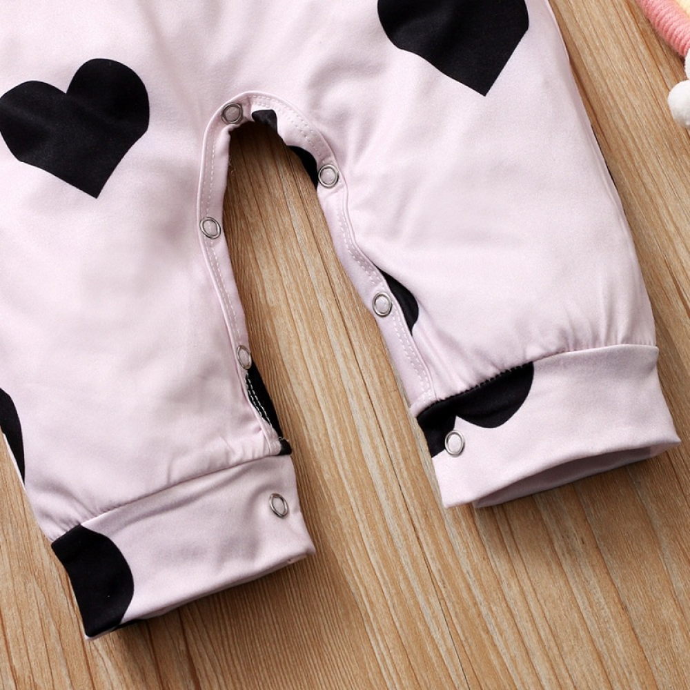 Baby Heart Printed Long Sleeve Romper Wholesale Baby Clothes