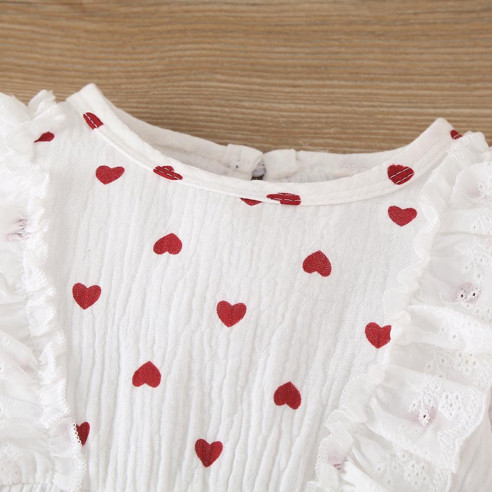 Baby Girls Heart Printed Long Sleeve Romper baby clothes wholesale distributors