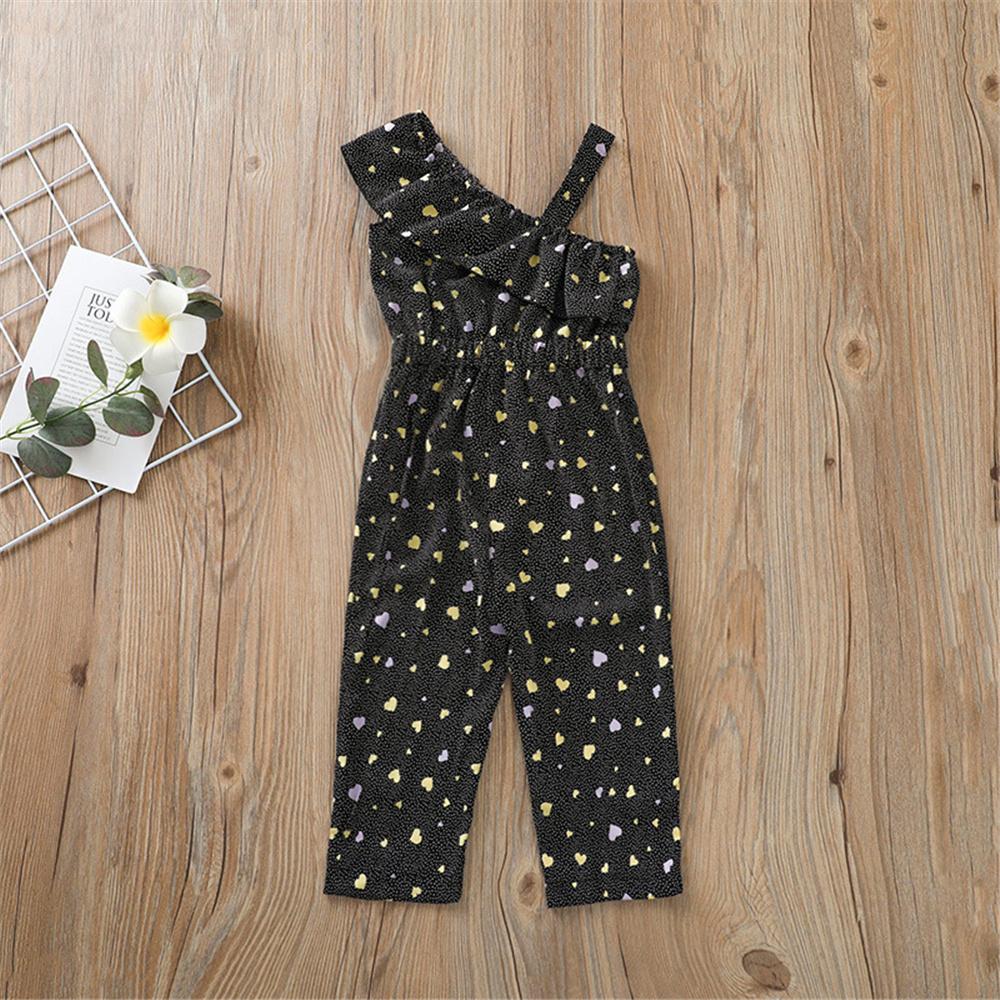 Girls Heart Printed Sling Jumpsuit children wholesale clothing