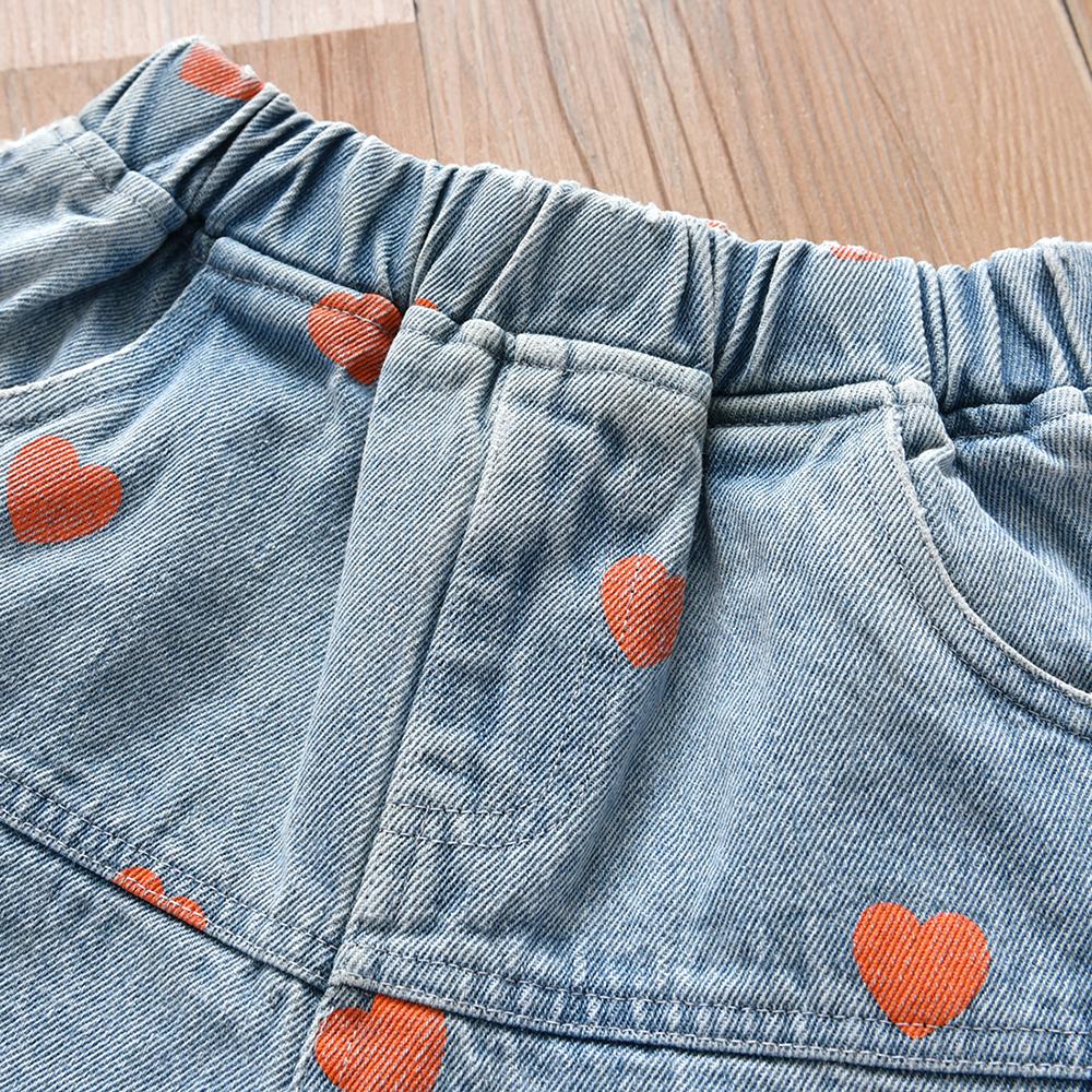 Girls Heart Pritned Jeans wholesale kids boutique clothing