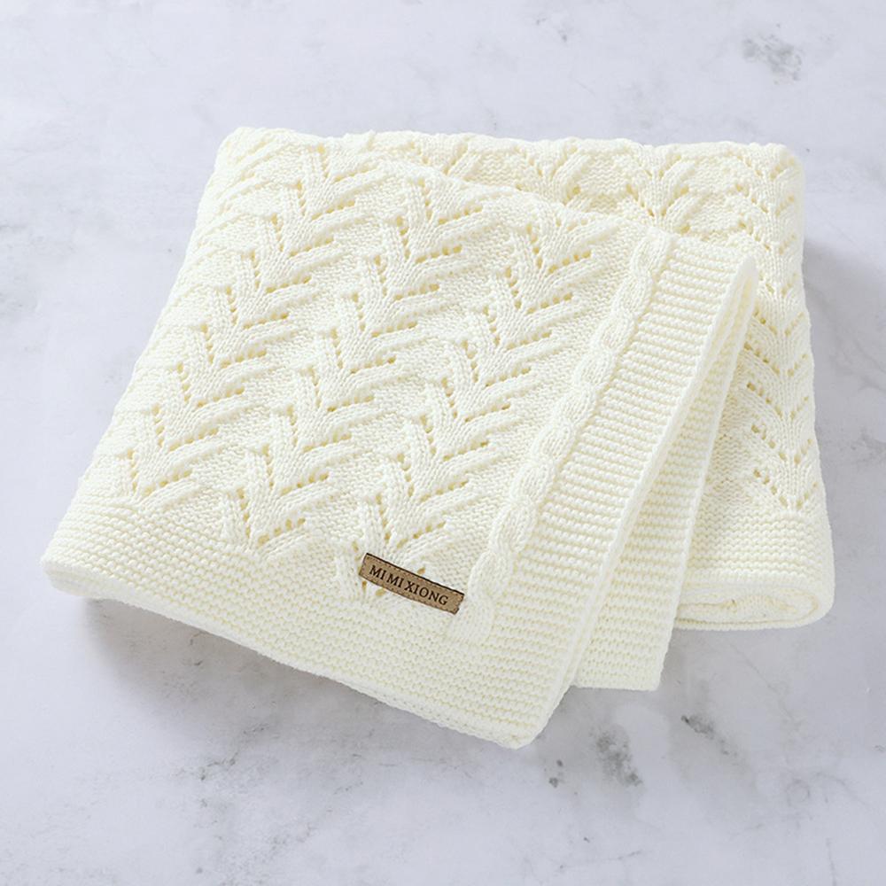 Baby Hollow-out Knitted Solid Color Wholesale Baby Blankets