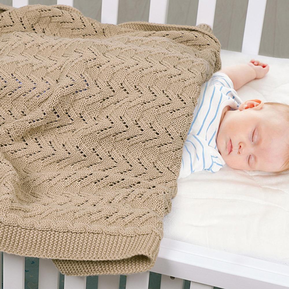 Baby Hollow-out Knitted Solid Color Wholesale Baby Blankets