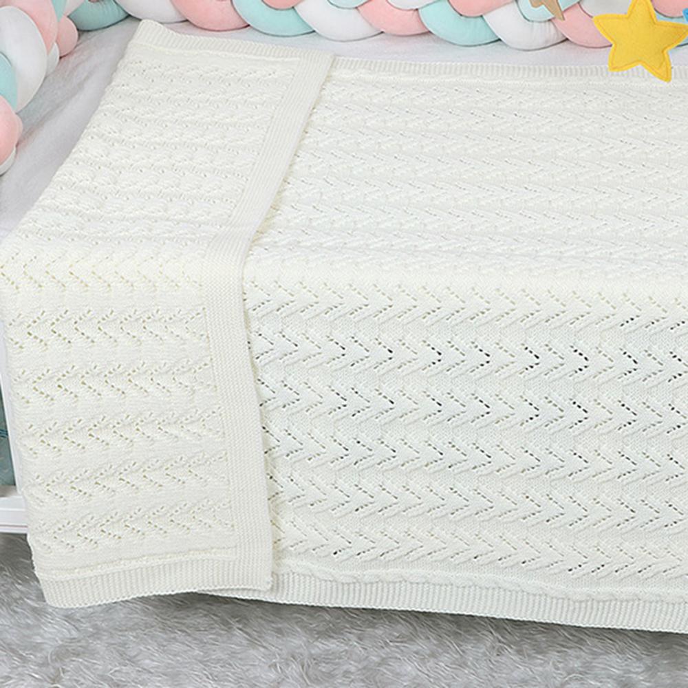 Baby Hollow-out Knitted Solid Color Wholesale Baby Blankets