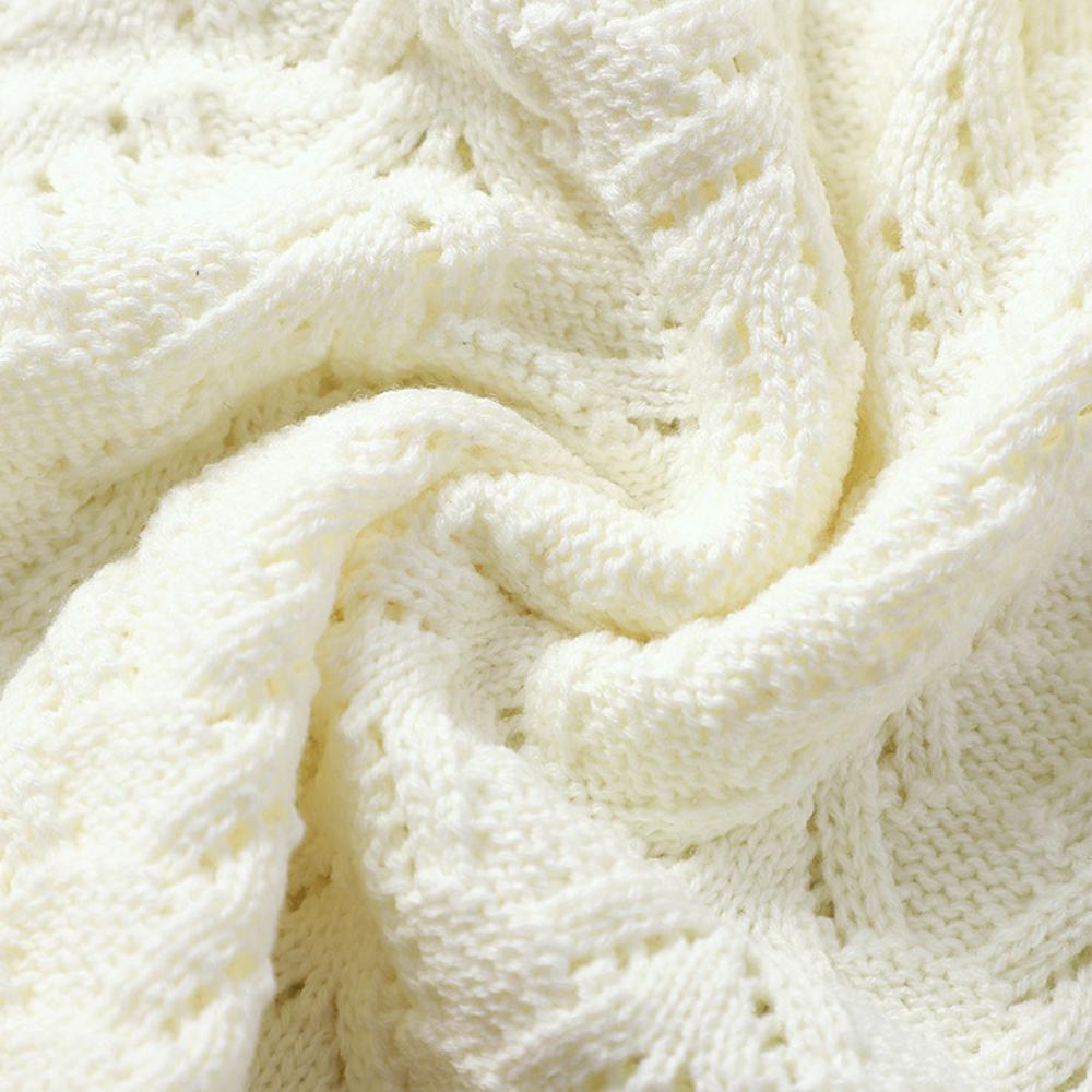 Baby Hollow-out Knitted Solid Color Wholesale Baby Blankets