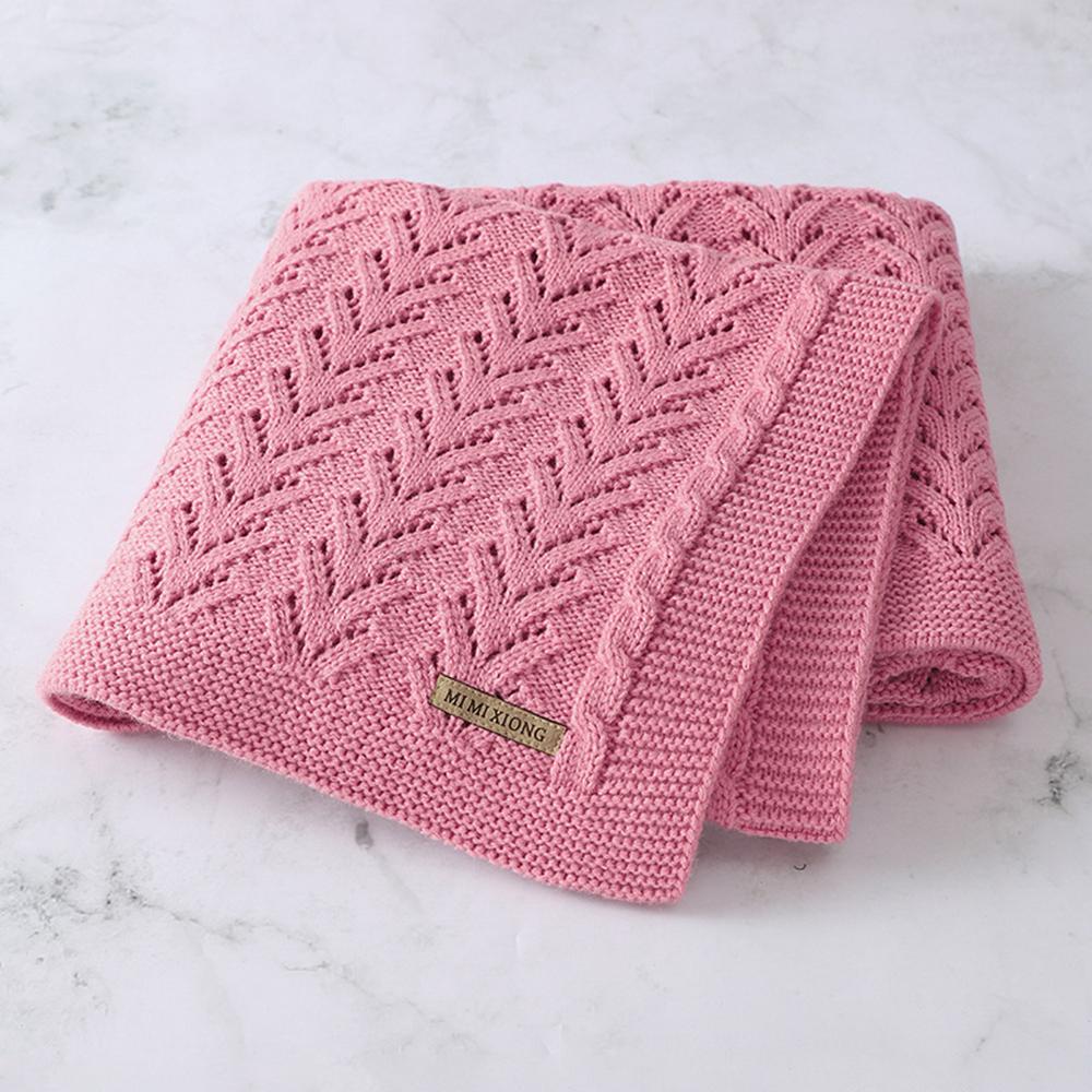 Baby Hollow-out Knitted Solid Color Wholesale Baby Blankets