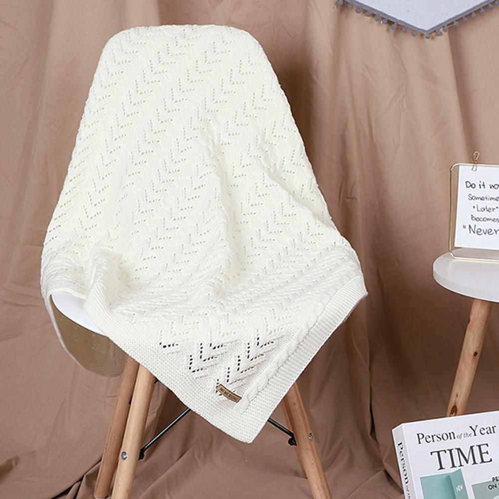 Baby Hollow-out Knitted Solid Color Wholesale Baby Blankets