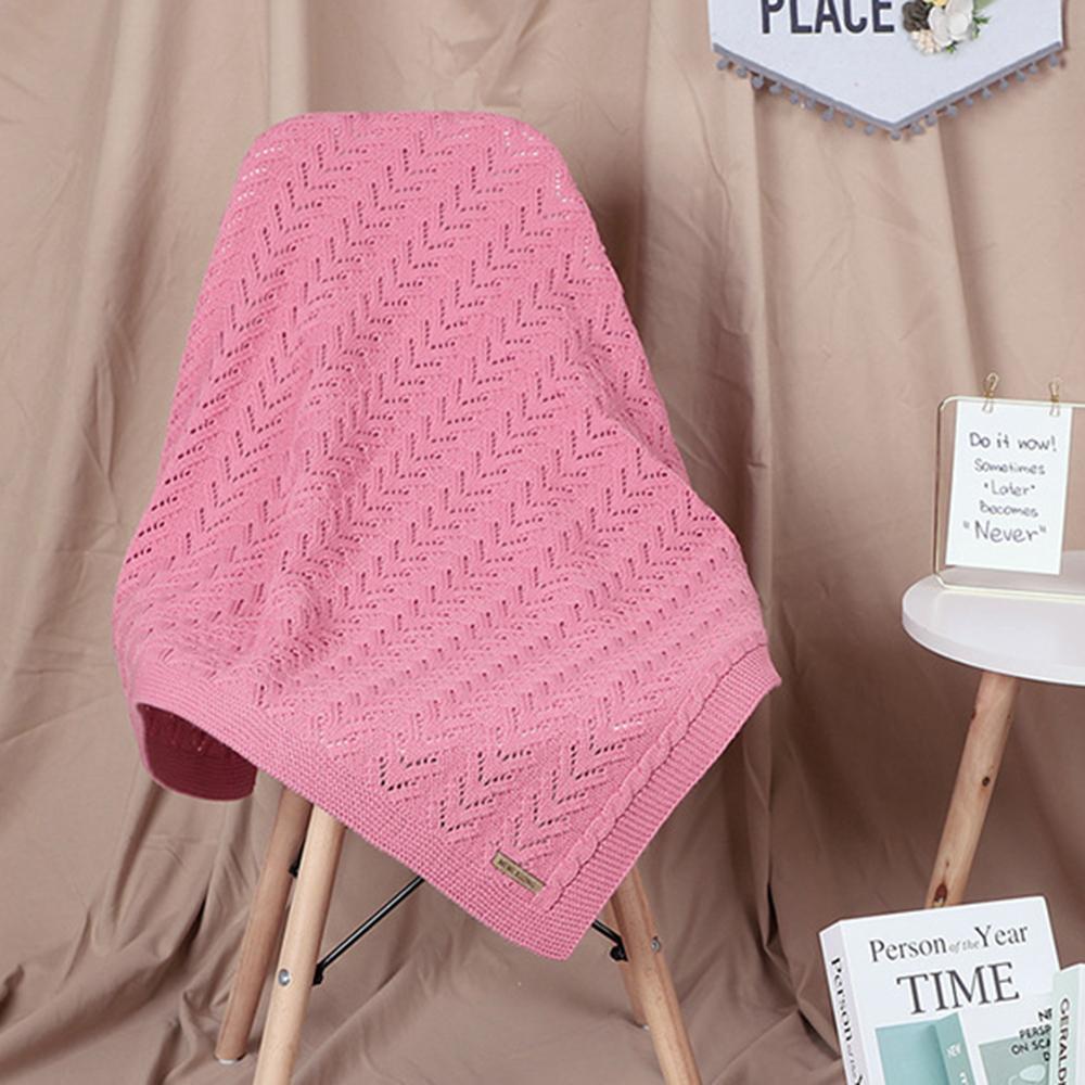 Baby Hollow-out Knitted Solid Color Wholesale Baby Blankets