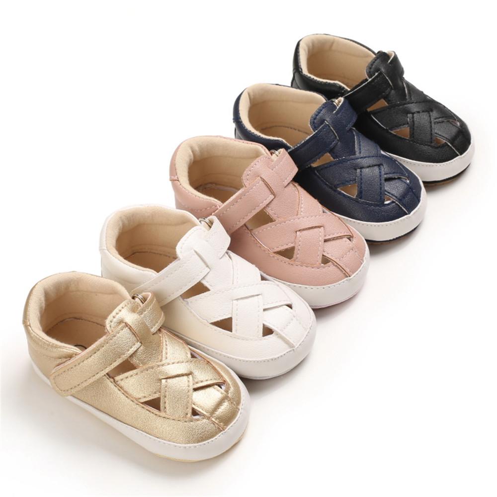 Baby Unisex Hollow Out Rubber Sole Magic Tape Sandals Baby Shoes Wholesale