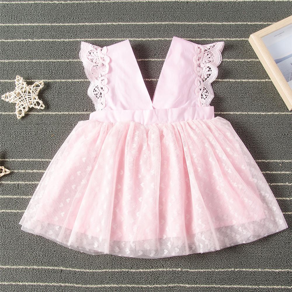 Girls Hollow Put Sleeveless Tulle Princess Dress Girls Clothing Wholesale