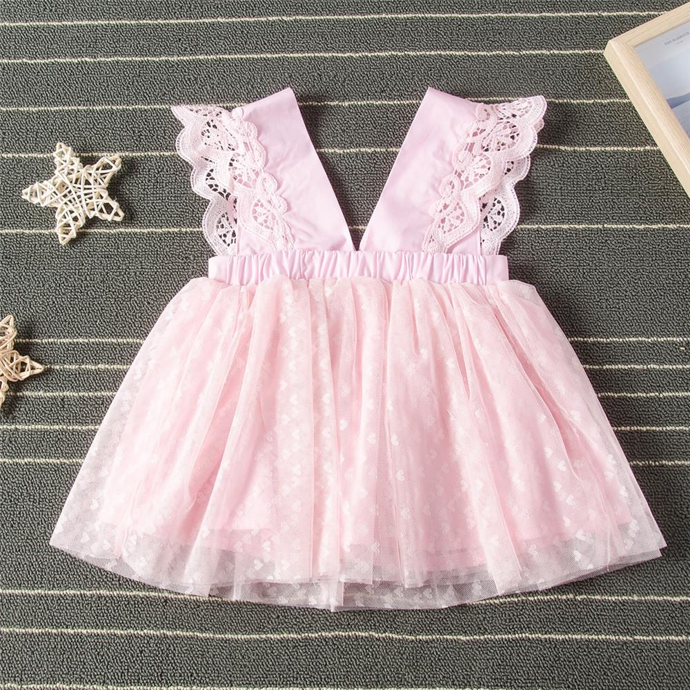 Girls Hollow Put Sleeveless Tulle Princess Dress Girls Clothing Wholesale