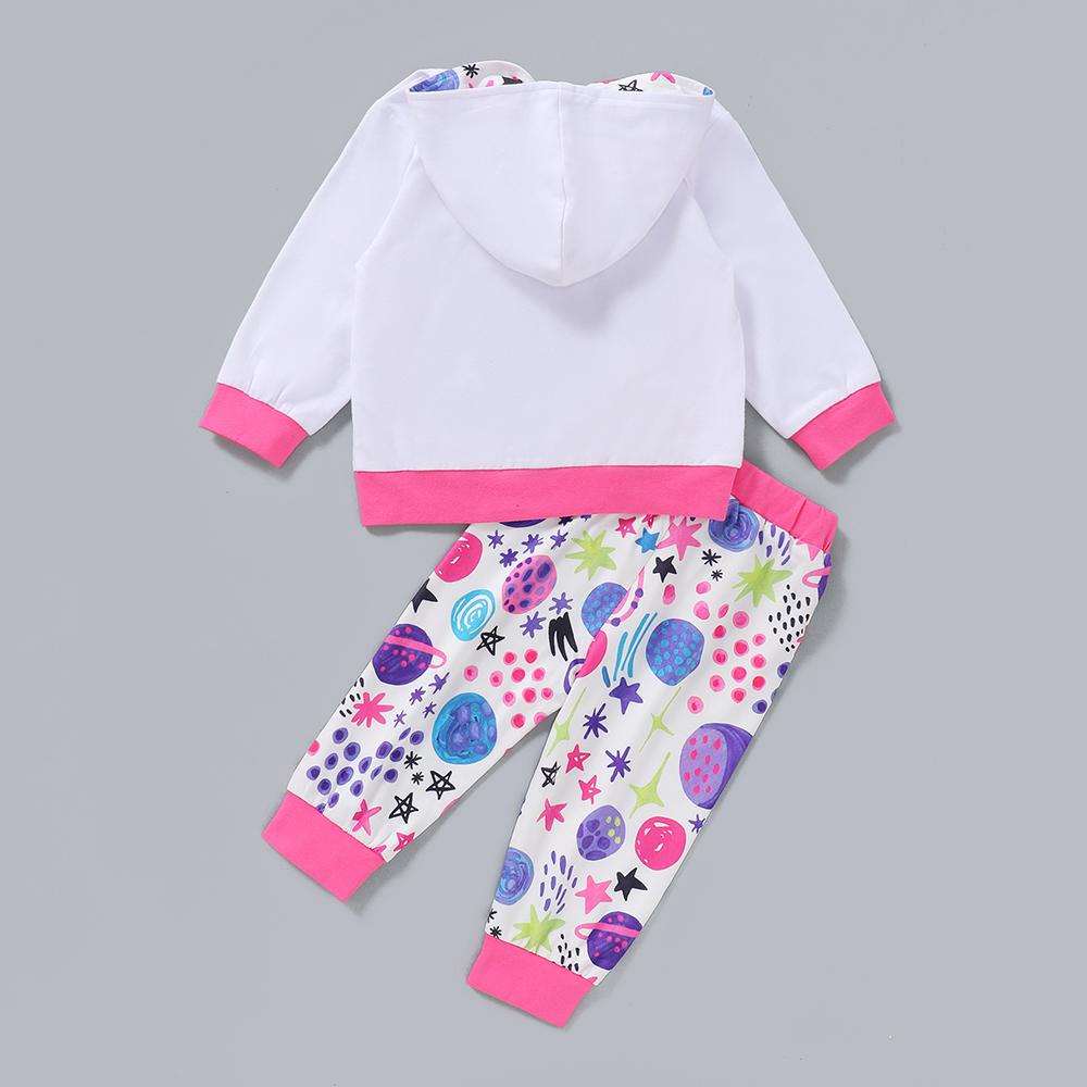 Baby Girls Hooded Letter Long Sleeve Top & Pants wholesale baby clothes usa